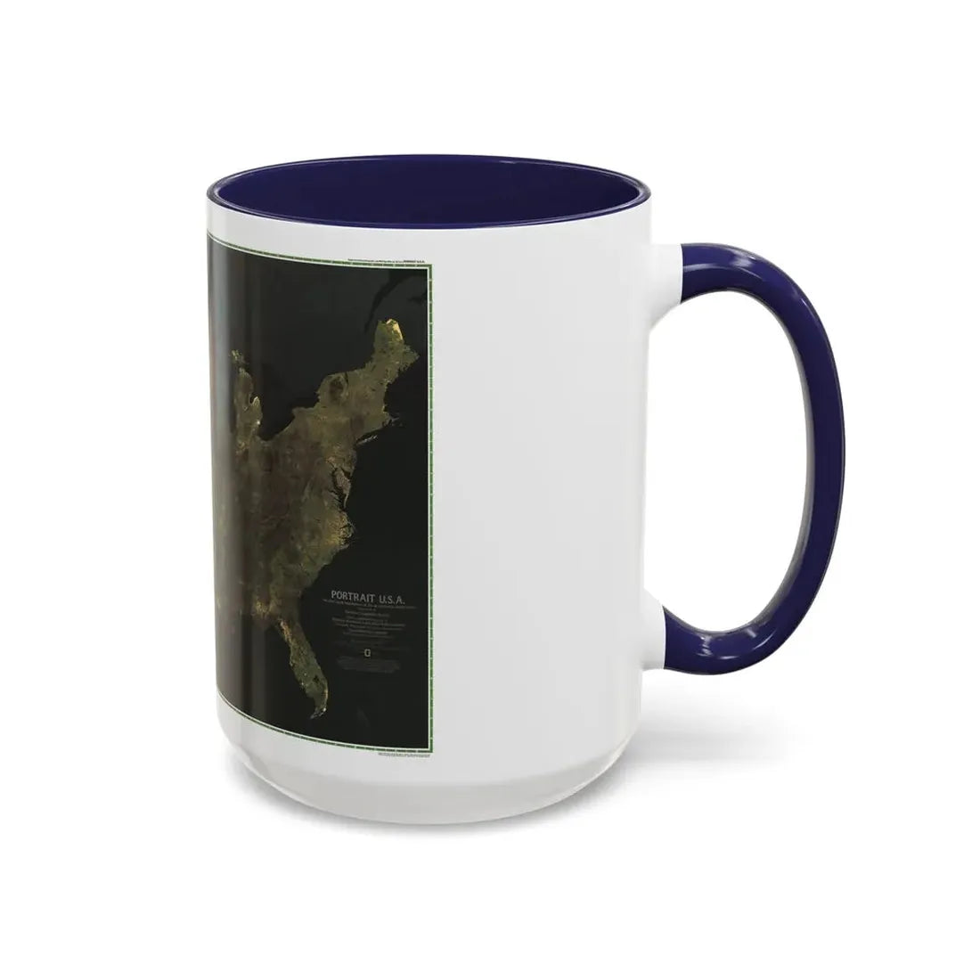 USA - Portrait U.S.A (1976) (Map) Accent Coffee Mug - Go Mug Yourself