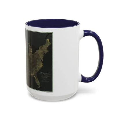 USA - Portrait U.S.A (1976) (Map) Accent Coffee Mug - Go Mug Yourself