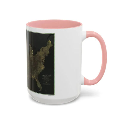 USA - Portrait U.S.A (1976) (Map) Accent Coffee Mug - Go Mug Yourself