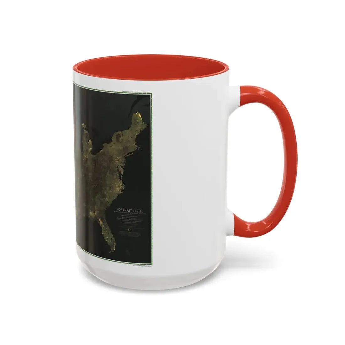 USA - Portrait U.S.A (1976) (Map) Accent Coffee Mug - Go Mug Yourself