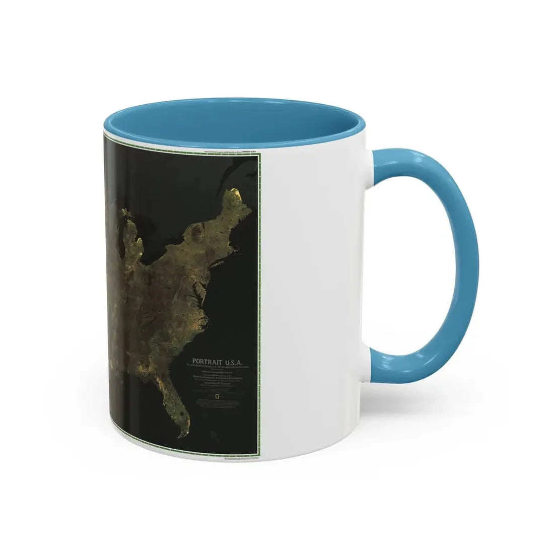 USA - Portrait U.S.A (1976) (Map) Accent Coffee Mug - Go Mug Yourself
