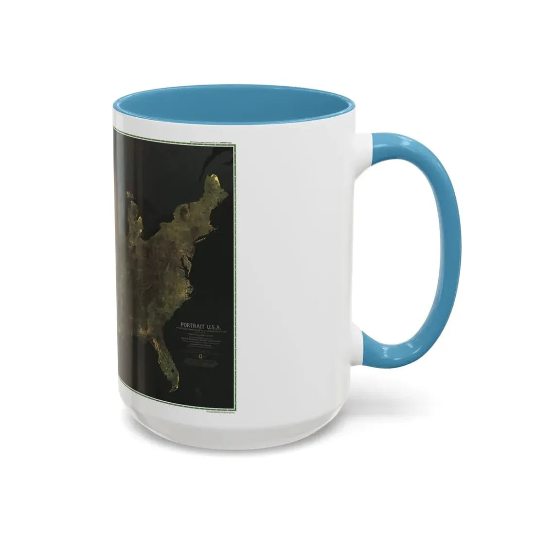 USA - Portrait U.S.A (1976) (Map) Accent Coffee Mug - Go Mug Yourself
