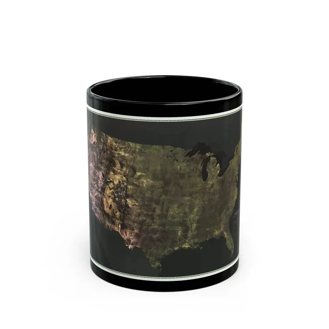 USA - Portrait U.S.A (1976) (Map) Black Coffee Mug 11oz - Go Mug Yourself