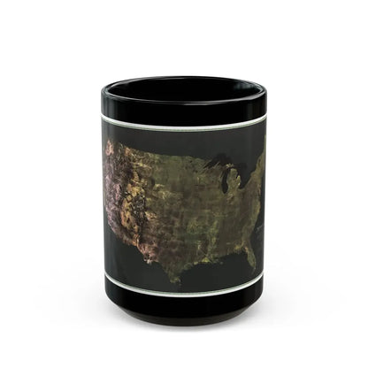 USA - Portrait U.S.A (1976) (Map) Black Coffee Mug 15oz - Go Mug Yourself
