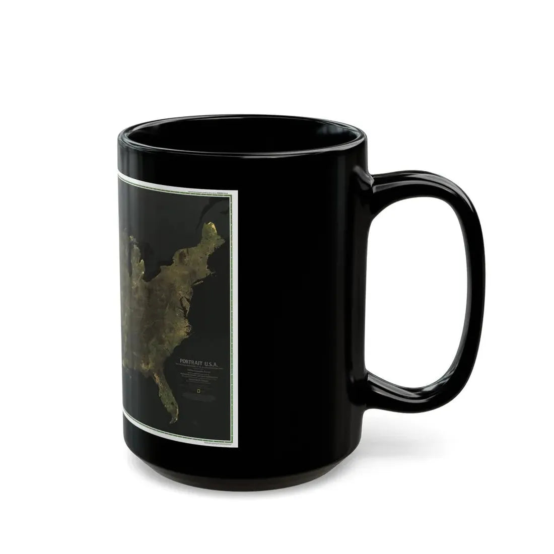 USA - Portrait U.S.A (1976) (Map) Black Coffee Mug - Go Mug Yourself