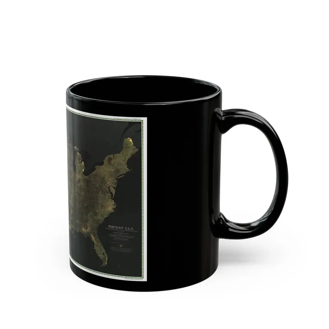 USA - Portrait U.S.A (1976) (Map) Black Coffee Mug - Go Mug Yourself