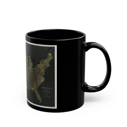 USA - Portrait U.S.A (1976) (Map) Black Coffee Mug - Go Mug Yourself