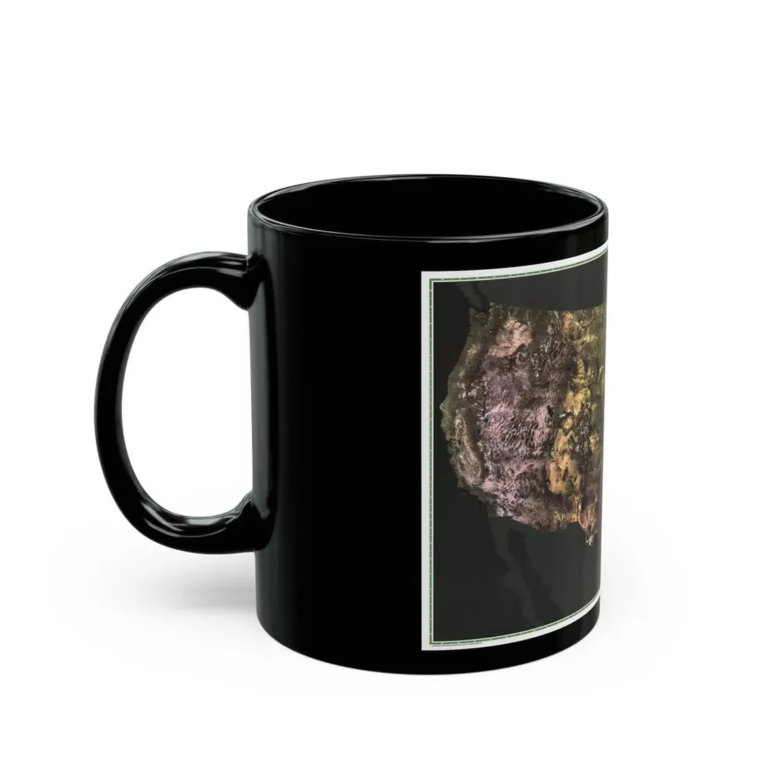 USA - Portrait U.S.A (1976) (Map) Black Coffee Mug - Go Mug Yourself