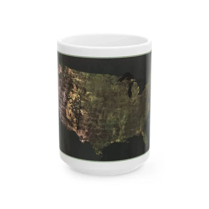 USA - Portrait U.S.A (1976) (Map) White Coffee Mug 15oz - Go Mug Yourself
