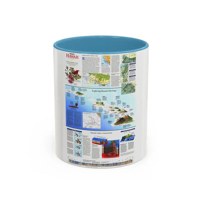 USA - Rediscovering Hawaii (1995) (Map) Accent Coffee Mug 11oz Light Blue - Go Mug Yourself