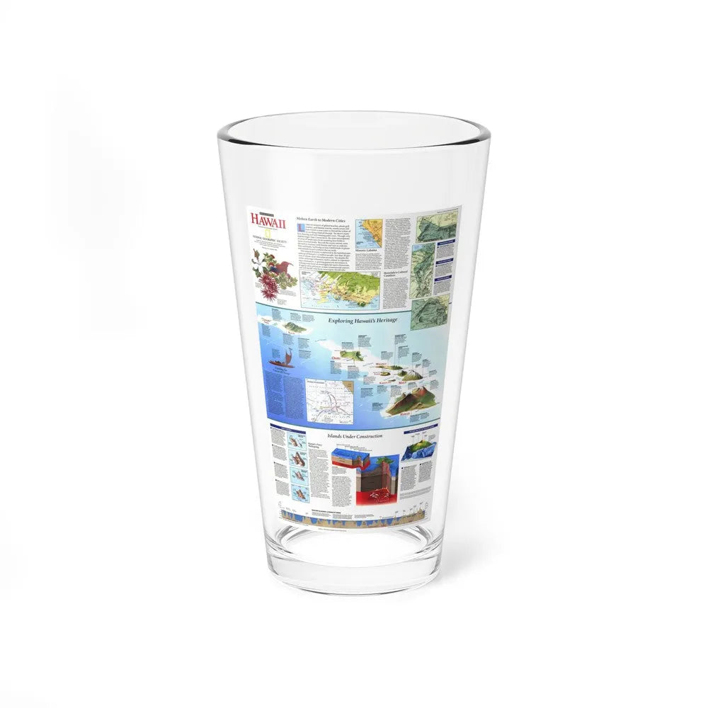 USA - Rediscovering Hawaii (1995) (Map) Pint Glass 16oz-16oz-Go Mug Yourself