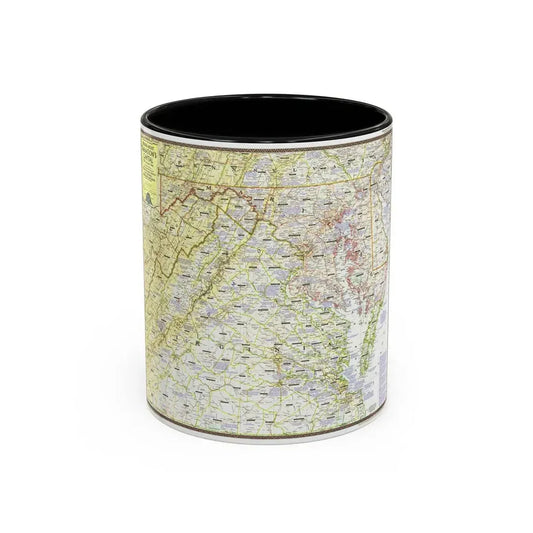 USA - Round About the Nation's Capital (1956) (Map) Accent Coffee Mug 11oz Black - Go Mug Yourself