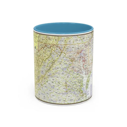 USA - Round About the Nation's Capital (1956) (Map) Accent Coffee Mug 11oz Light Blue - Go Mug Yourself