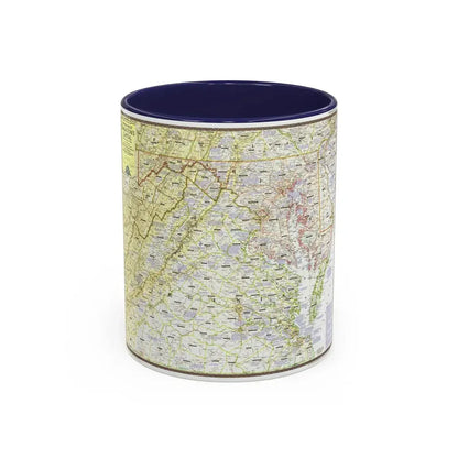 USA - Round About the Nation's Capital (1956) (Map) Accent Coffee Mug 11oz Navy - Go Mug Yourself