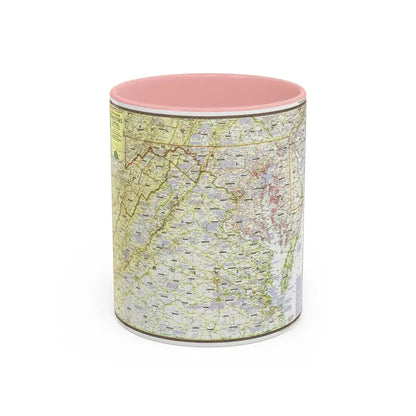 USA - Round About the Nation's Capital (1956) (Map) Accent Coffee Mug 11oz Pink - Go Mug Yourself