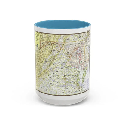 USA - Round About the Nation's Capital (1956) (Map) Accent Coffee Mug 15oz Light Blue - Go Mug Yourself