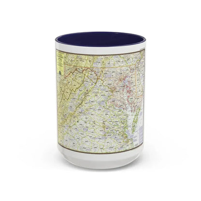 USA - Round About the Nation's Capital (1956) (Map) Accent Coffee Mug 15oz Navy - Go Mug Yourself