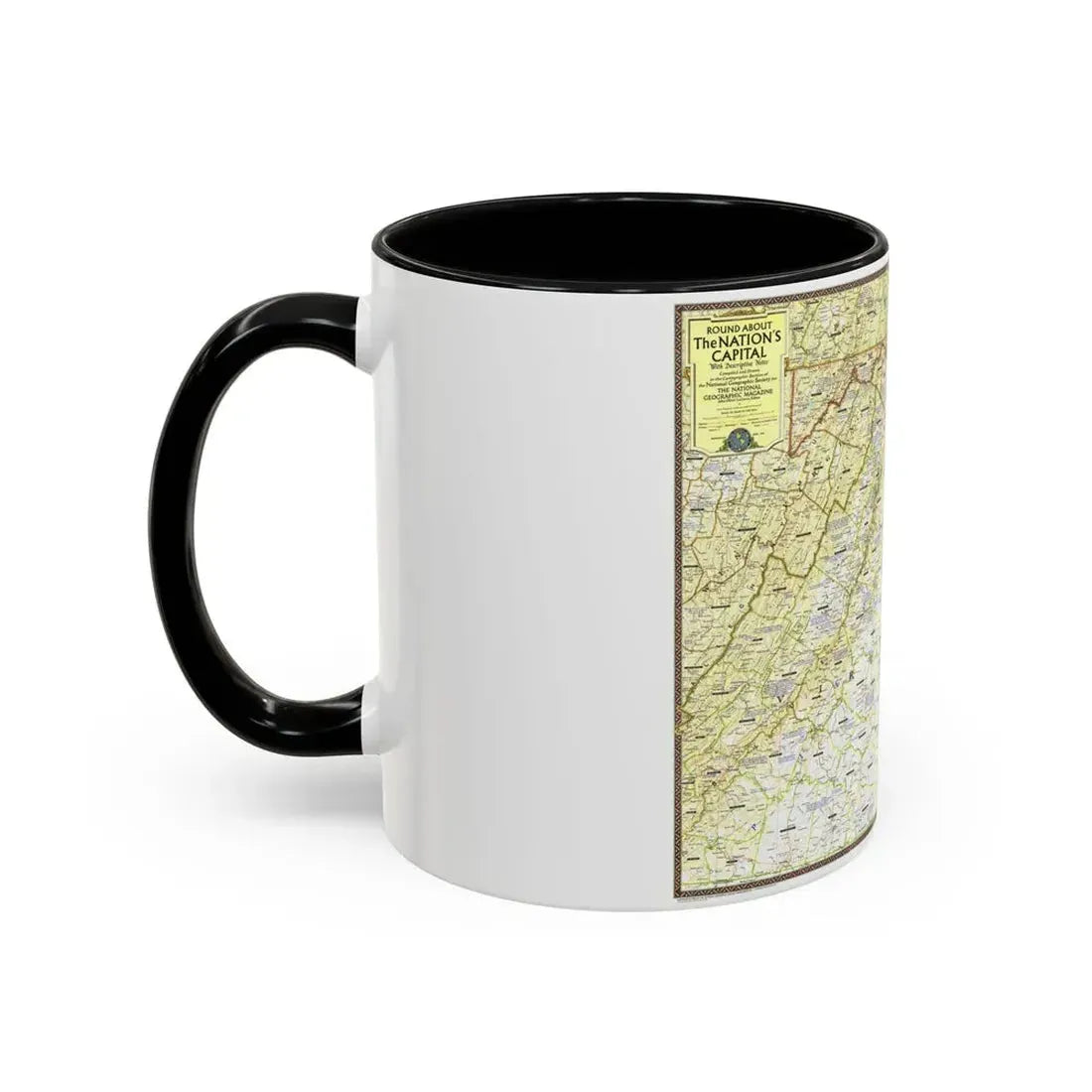 USA - Round About the Nation's Capital (1956) (Map) Accent Coffee Mug - Go Mug Yourself