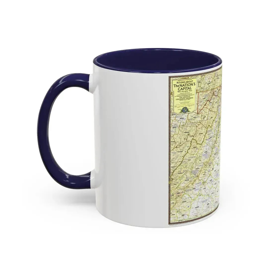 USA - Round About the Nation's Capital (1956) (Map) Accent Coffee Mug - Go Mug Yourself
