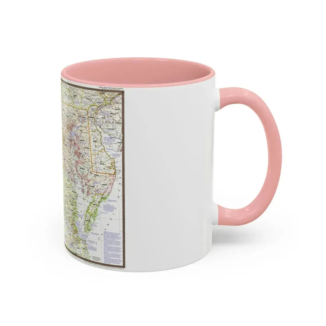 USA - Round About the Nation's Capital (1956) (Map) Accent Coffee Mug - Go Mug Yourself