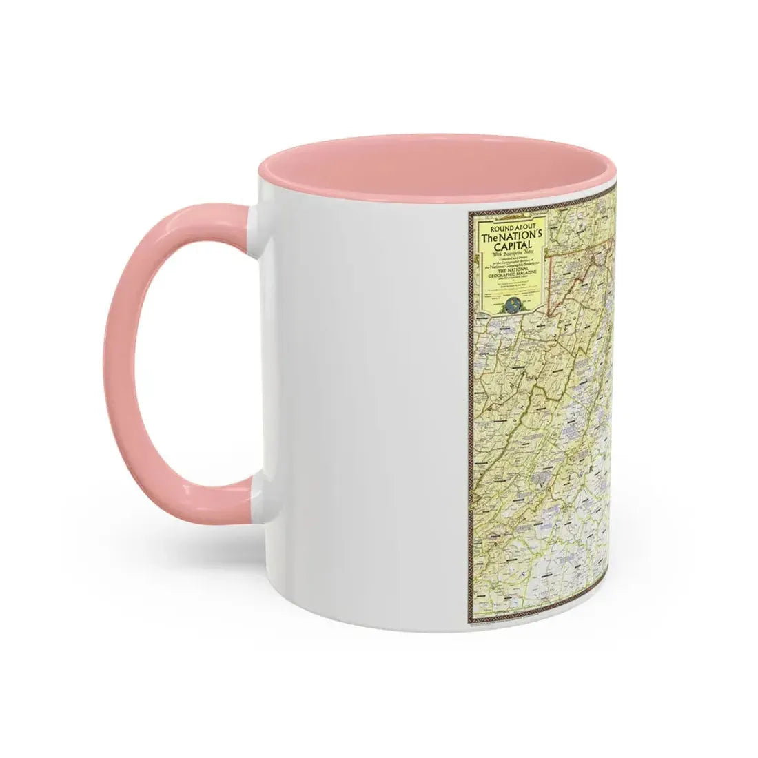 USA - Round About the Nation's Capital (1956) (Map) Accent Coffee Mug - Go Mug Yourself