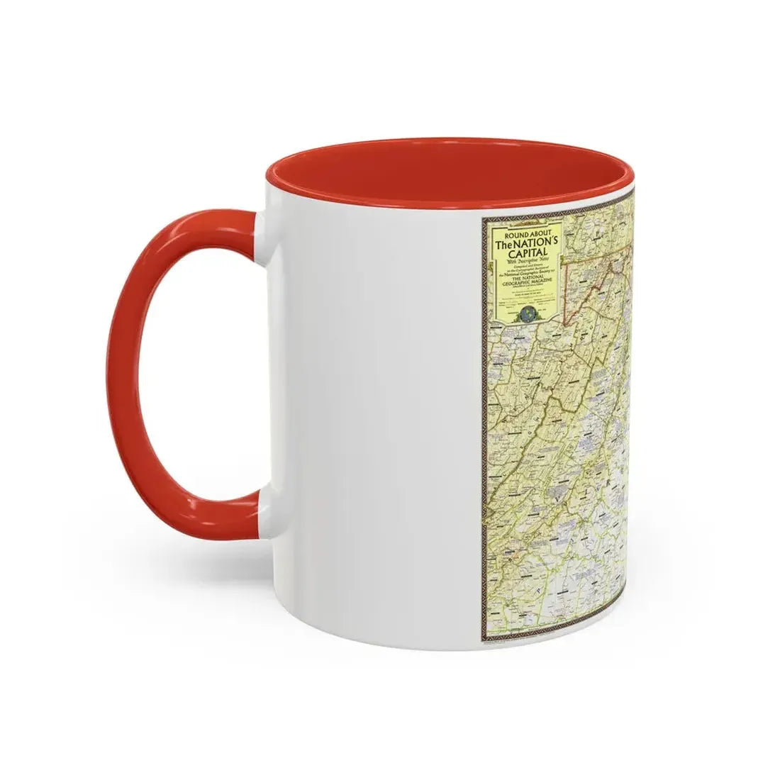 USA - Round About the Nation's Capital (1956) (Map) Accent Coffee Mug - Go Mug Yourself