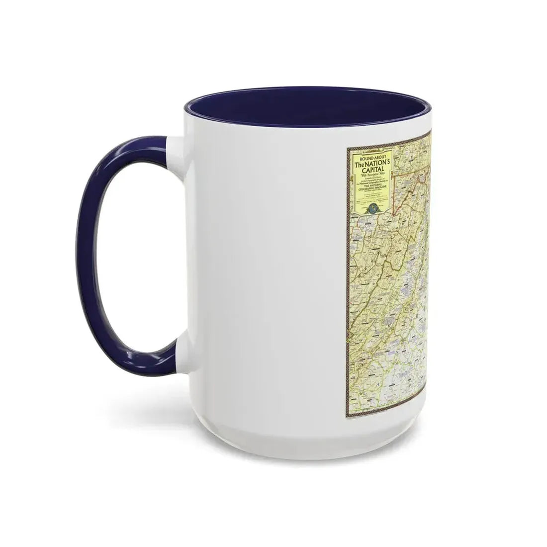 USA - Round About the Nation's Capital (1956) (Map) Accent Coffee Mug - Go Mug Yourself