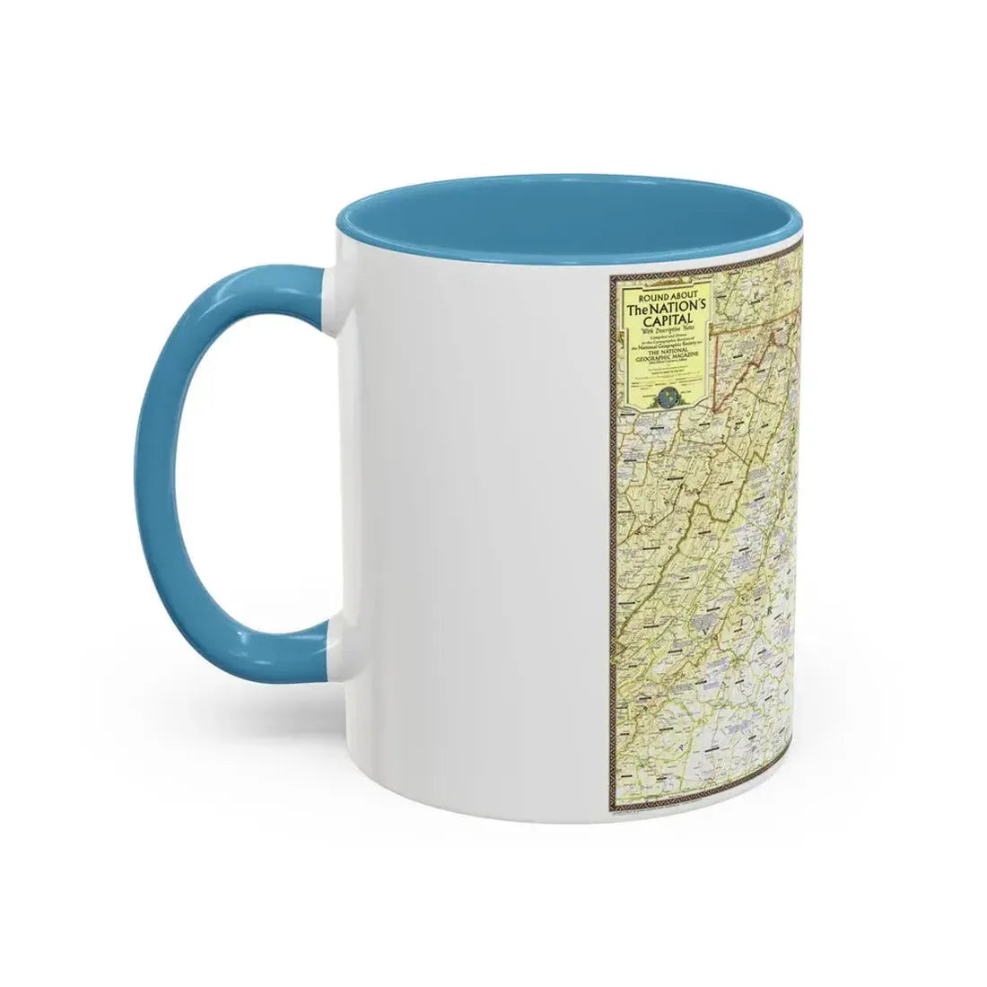 USA - Round About the Nation's Capital (1956) (Map) Accent Coffee Mug - Go Mug Yourself