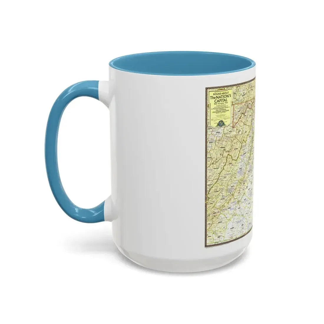 USA - Round About the Nation's Capital (1956) (Map) Accent Coffee Mug - Go Mug Yourself