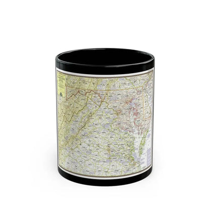 USA - Round About the Nation's Capital (1956) (Map) Black Coffee Mug 11oz - Go Mug Yourself