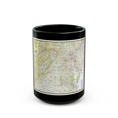 USA - Round About the Nation's Capital (1956) (Map) Black Coffee Mug 15oz - Go Mug Yourself