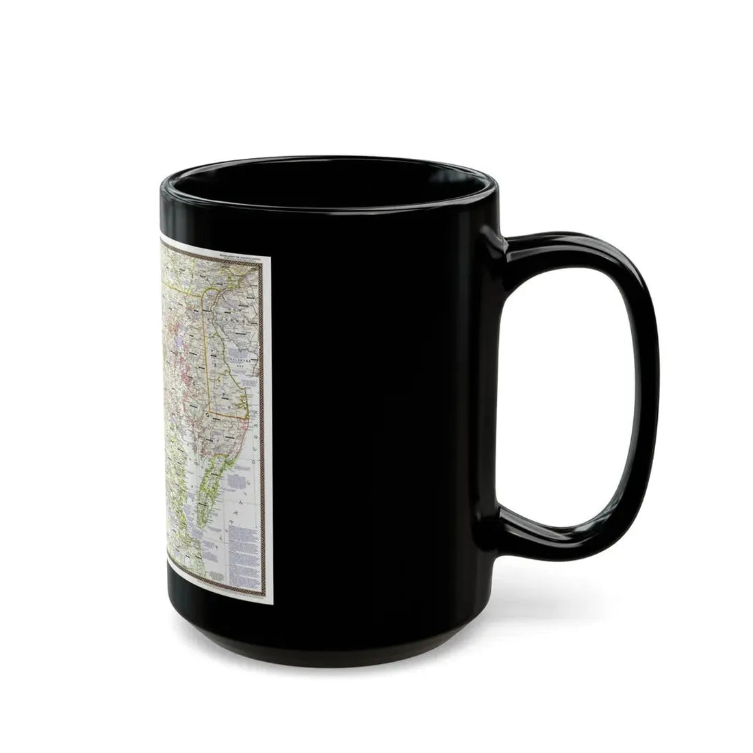 USA - Round About the Nation's Capital (1956) (Map) Black Coffee Mug - Go Mug Yourself