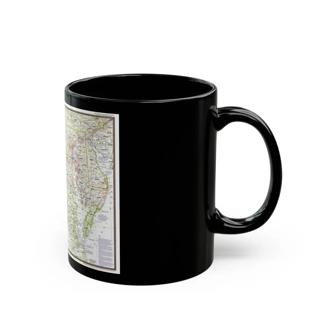 USA - Round About the Nation's Capital (1956) (Map) Black Coffee Mug - Go Mug Yourself