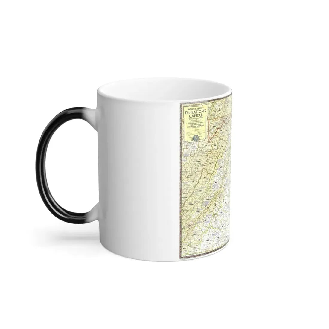 USA - Round About the Nation's Capital (1956) (Map) Color Changing Mug 11oz - Go Mug Yourself
