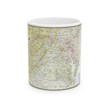 USA - Round About the Nation's Capital (1956) (Map) White Coffee Mug 11oz - Go Mug Yourself