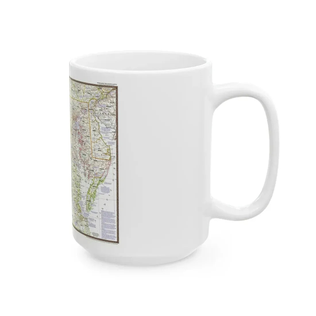USA - Round About the Nation's Capital (1956) (Map) White Coffee Mug - Go Mug Yourself