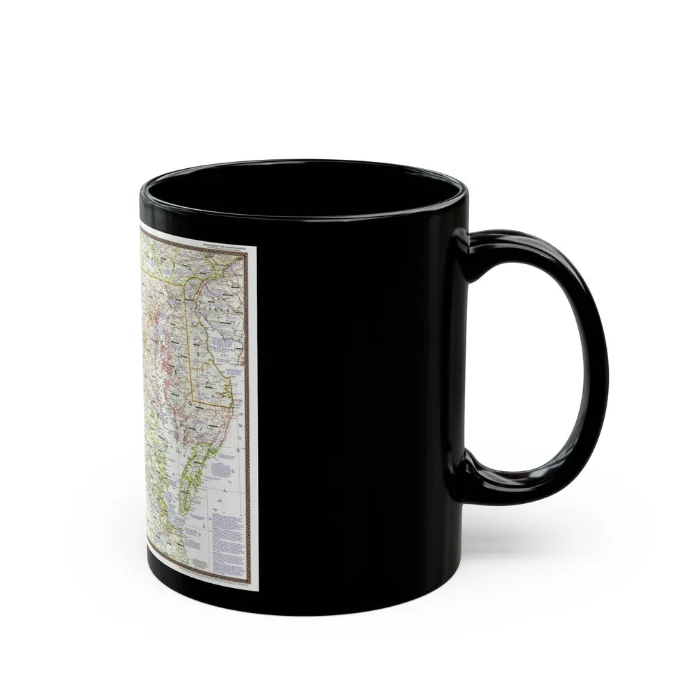 USA - Round About the Nation's Capital (1956) (Map) Black Coffee Mug-Go Mug Yourself