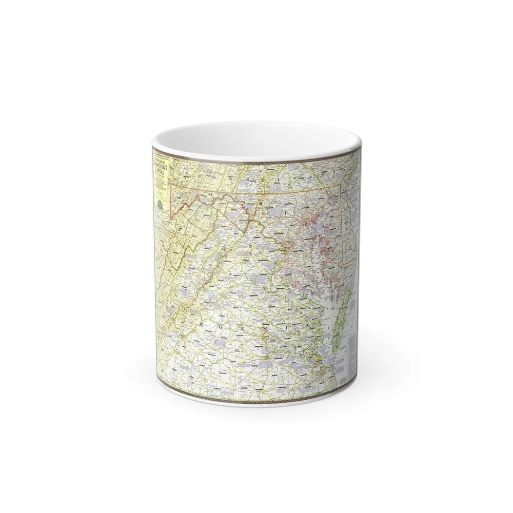 USA - Round About the Nation's Capital (1956) (Map) Color Changing Mug 11oz-Go Mug Yourself