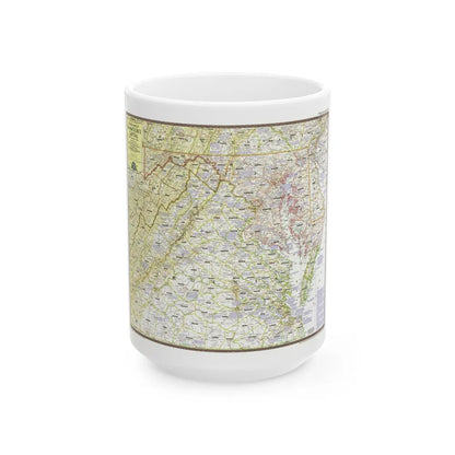 USA - Round About the Nation's Capital (1956) (Map) White Coffee Mug-15oz-Go Mug Yourself