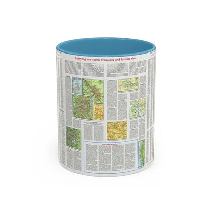 USA - Scenic Treasures and Historic Sites (1966) (Map) Accent Coffee Mug 11oz Light Blue - Go Mug Yourself