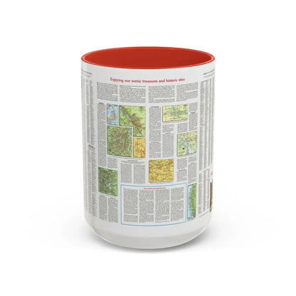 USA - Scenic Treasures and Historic Sites (1966) (Map) Accent Coffee Mug 15oz Red - Go Mug Yourself