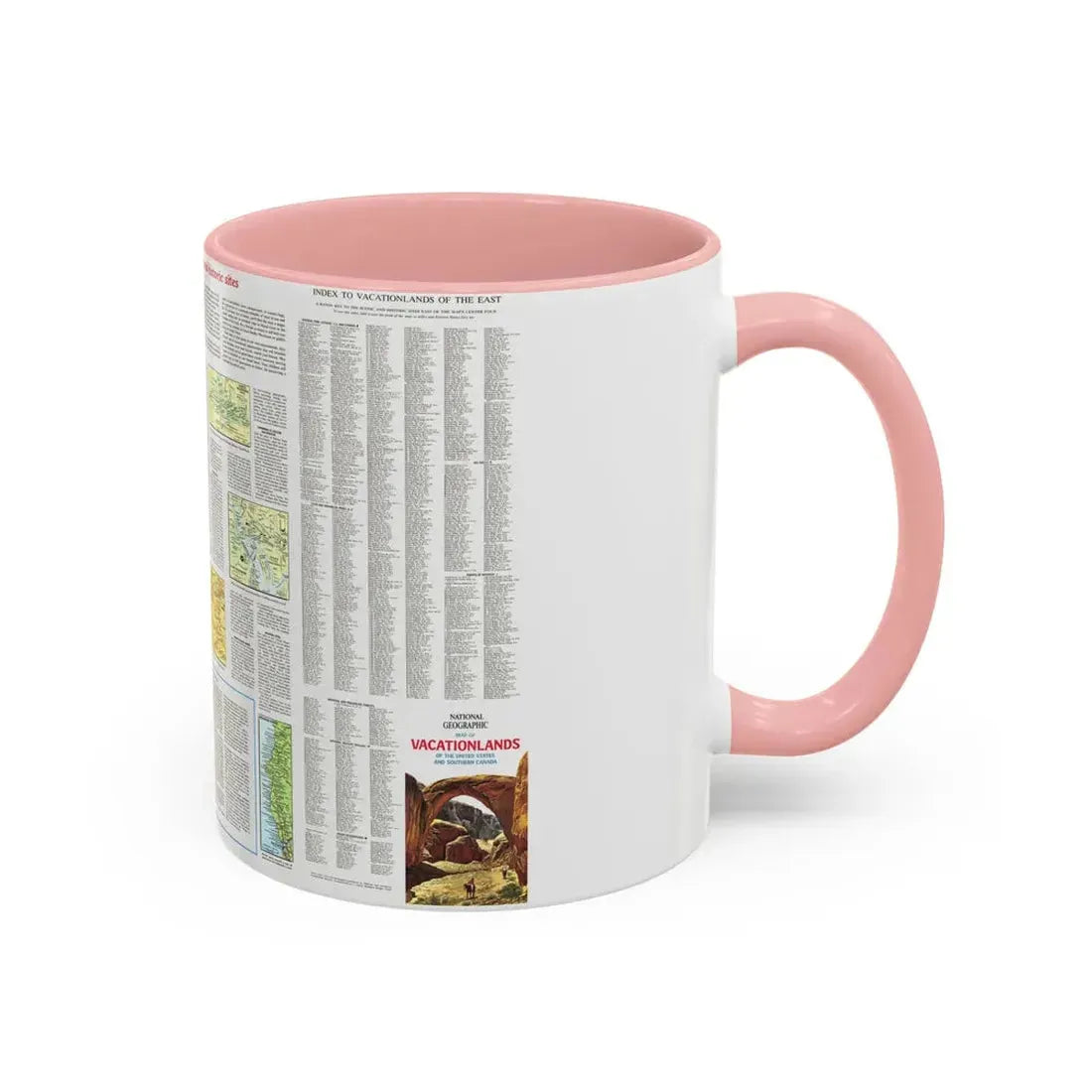 USA - Scenic Treasures and Historic Sites (1966) (Map) Accent Coffee Mug - Go Mug Yourself