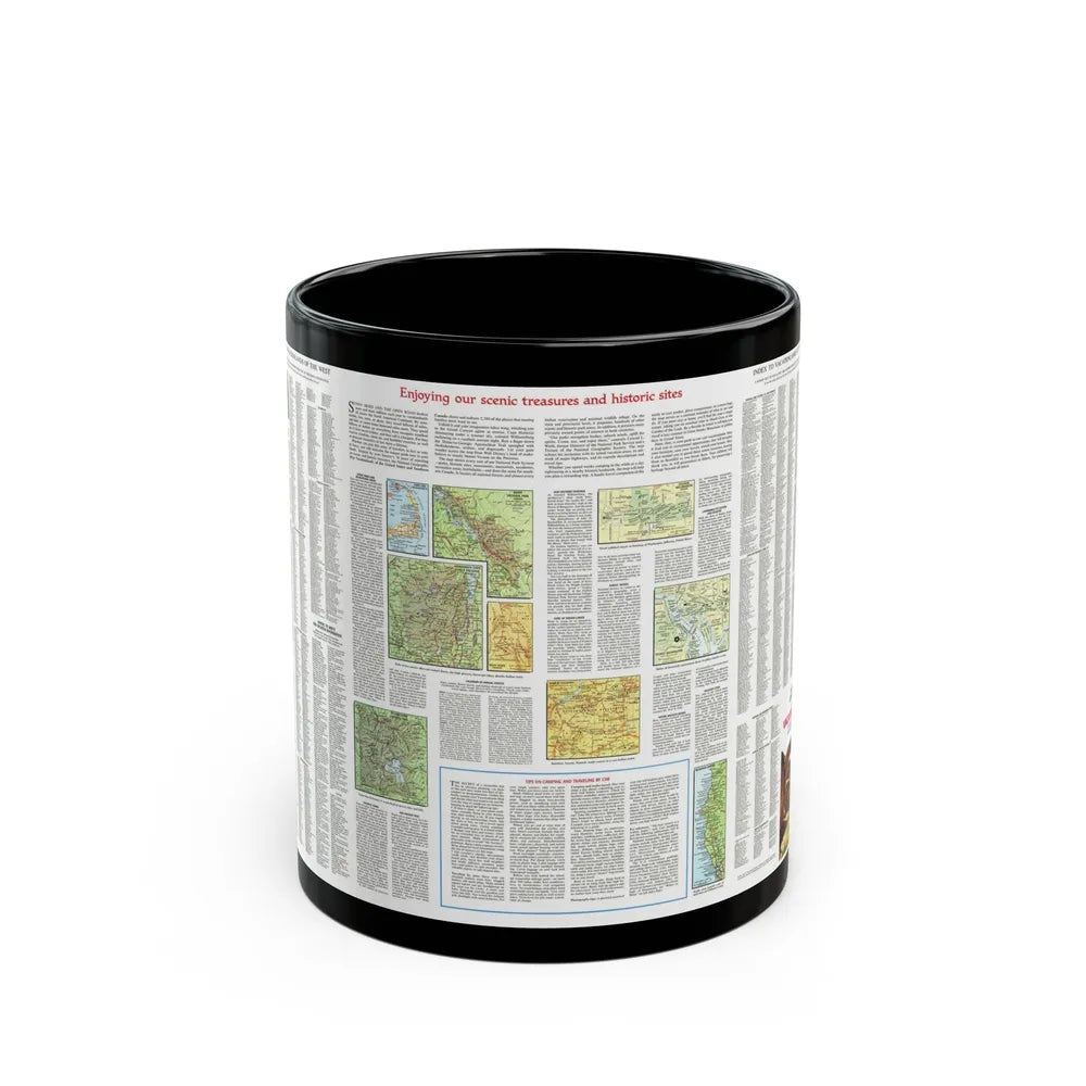 USA - Scenic Treasures and Historic Sites (1966) (Map) Black Coffee Mug-11oz-Go Mug Yourself