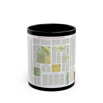 USA - Scenic Treasures and Historic Sites (1966) (Map) Black Coffee Mug-11oz-Go Mug Yourself