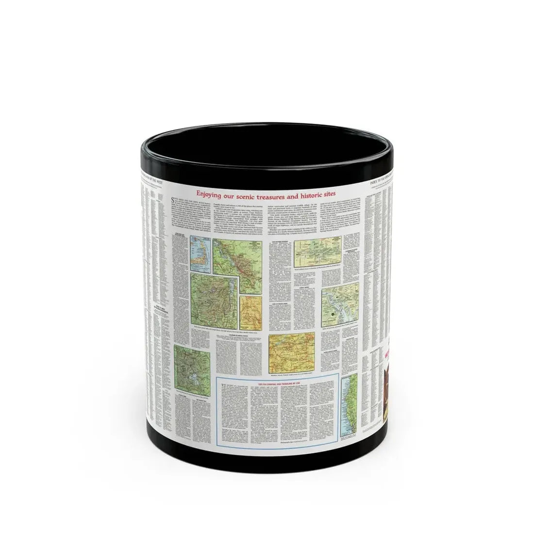 USA - Scenic Treasures and Historic Sites (1966) (Map) Black Coffee Mug 11oz - Go Mug Yourself