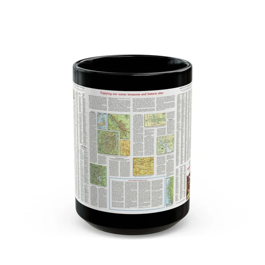 USA - Scenic Treasures and Historic Sites (1966) (Map) Black Coffee Mug 15oz - Go Mug Yourself