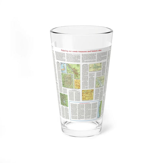 USA - Scenic Treasures and Historic Sites (1966) (Map) Pint Glass 16oz-16oz-Go Mug Yourself