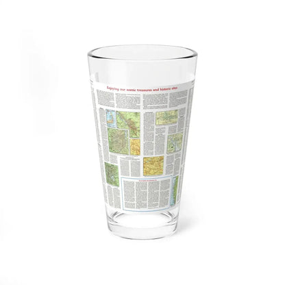 USA - Scenic Treasures and Historic Sites (1966) (Map) Pint Glass 16oz 16oz - Go Mug Yourself