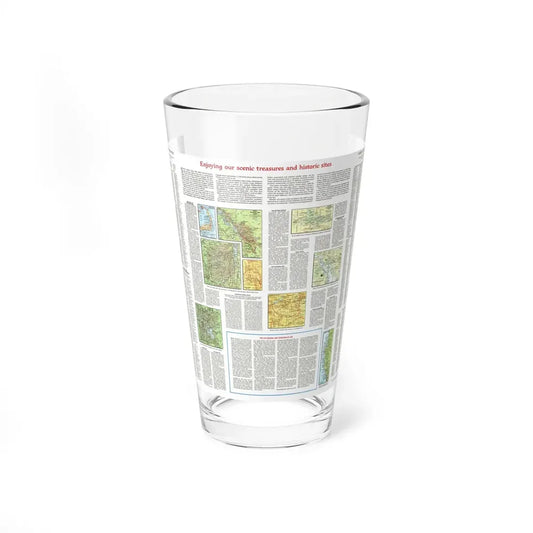 USA - Scenic Treasures and Historic Sites (1966) (Map) Pint Glass 16oz 16oz - Go Mug Yourself