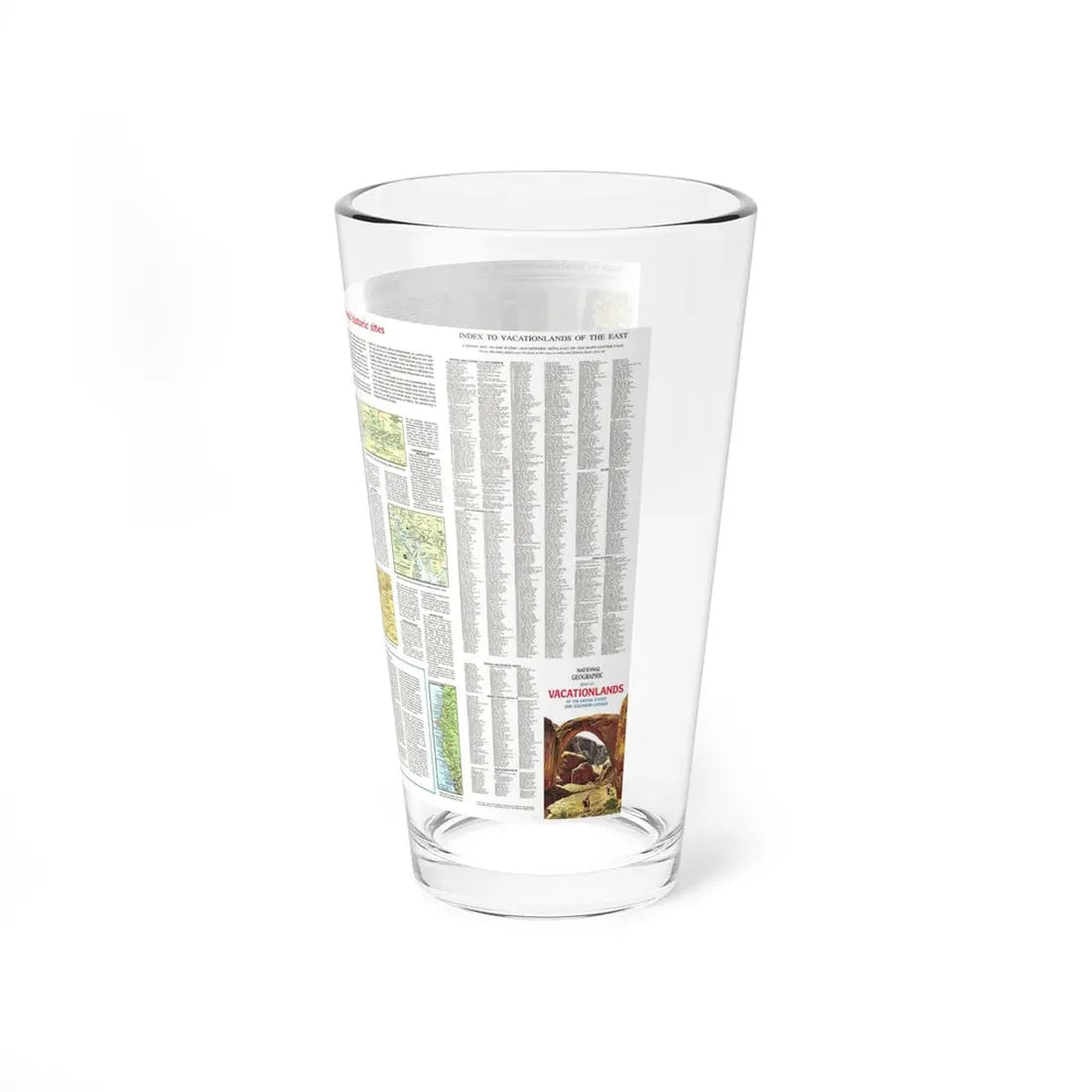 USA - Scenic Treasures and Historic Sites (1966) (Map) Pint Glass 16oz - Go Mug Yourself
